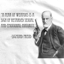 fear of weapons is a sign of retarded sexual and emotional