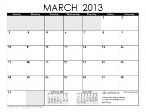 Other 2013 Calendar Templates