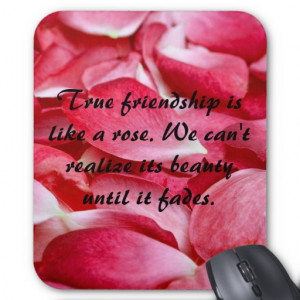 Mousemat Vertical - Rose Petal Frienship Quote