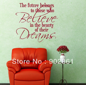 funlife]-FUTURE BELIEVE BEAUTY DREAMS decal wall art sticker quote ...