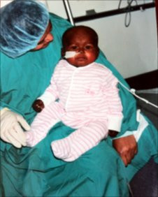 Bubble baby' Khadija shortly after her bone marrow transplant
