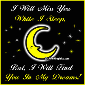 will miss you while I sleep find you in my dream Facebook Graphic