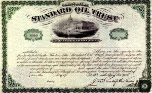 The Standard Oil Trust certificate. 1896. Public domain.