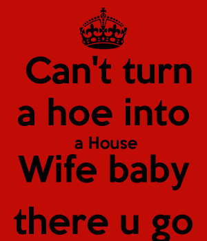 Can't turn a hoe into a House Wife baby there u go