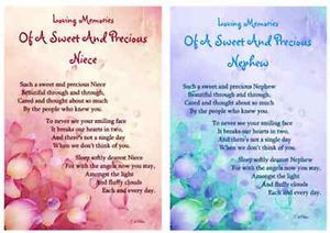 ... -MEMORIAL-VERSE-SWEET-PRECIOUS-NEICE-NEPHEW-GRAVESIDE-MEMORIAL-CARD
