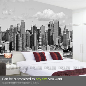 2013-Black-and-white-mural-personalized-wallpaper-sofa-tv-Custom-Wall ...