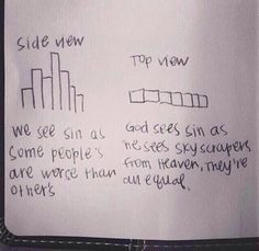 How God sees sin vs us. Mostly people see the sins of others bigger ...