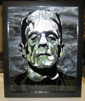 Custom Made Frankenstein's Monster Stained Glass