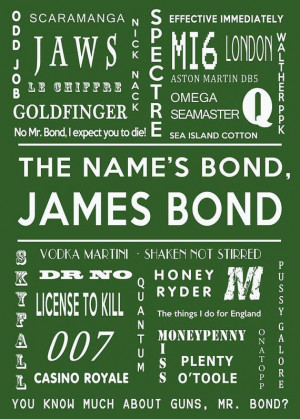 James Bond Print 007 print James Bond Movie by GCFPhotography, $18.00