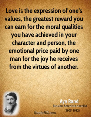 one's values, the greatest reward you can earn for the moral qualities ...