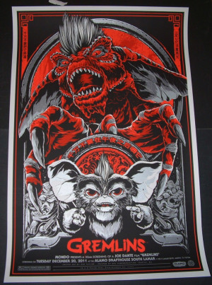 Gremlins Movie Poster Print Ken Taylor 2011 RED Variant Edition