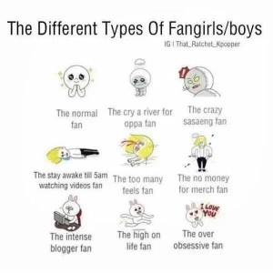 Different types of fangirls and fanboys