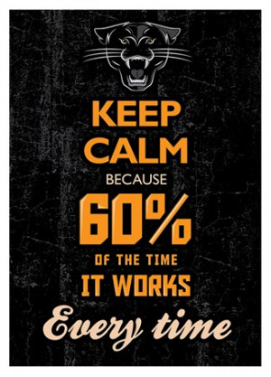 60% Of The Time It Works Every Time Keep Calm & Carry On Mini Poster