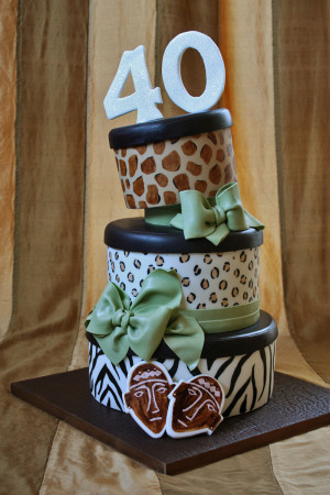 African Prints 40th Birthday Cake