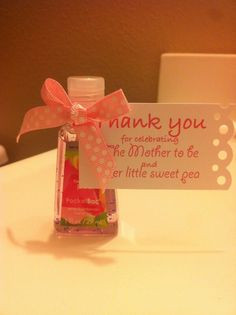 Shower favors: Sweet Pea hand sanitizer from Bath & Body works, could ...