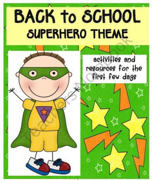Superhero die cut : Teachers Notebook