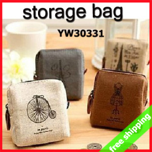change purse wallet Case bag storage canvas cotton pouch lady gift ...
