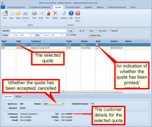 raise new quotes raise an invoice from the quote print or email the ...