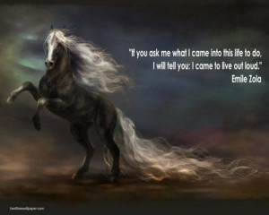... tags for this image include: horse, life, quotes and emile zola