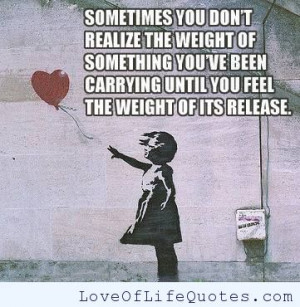 Let go of things holding you back