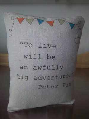 Peter Pan nursery pillow handmade baby shower gift love quote J M ...