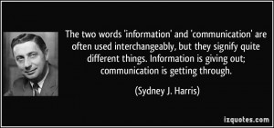 The two words 'information' and 'communication' are often used ...