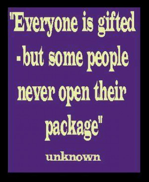 sign gifted people not open package