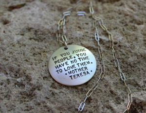 Mother Teresa Quote Necklace or Your Own Quote by DreamingTreeCreation ...