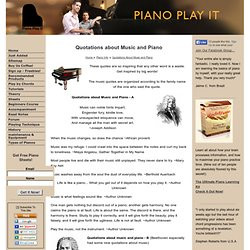Quotations about Music and Piano