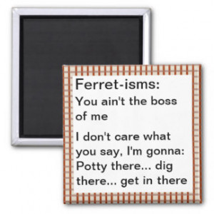 Funny Ferret-ism Quotes Refrigerator Magnet
