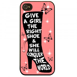 for Iphone 4 4S Stiletto shoes girly butterfly phrase quote Phone case ...