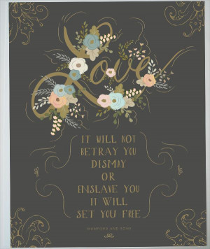 Love print for your Wedding Gold and charcoal Mumford & Sons Quote- 11 ...