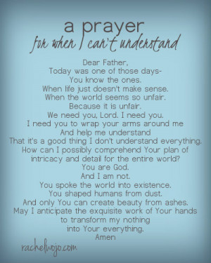Prayer For When I Can’t Understand God’s Plan