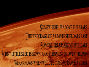 Moving To Mars - Coldplay Song Lyric Quote in Text Image
