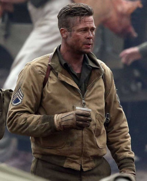 Fury Movie Brad Pitt Leather jacket