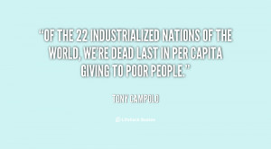 Of the 22 industrialized nations of the world, we're dead last in per ...