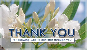 Thank You For Allowing God To Minister Ecard