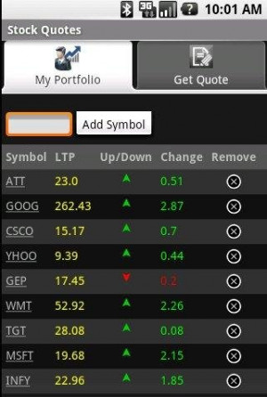 Add stock symbols to your portfolio