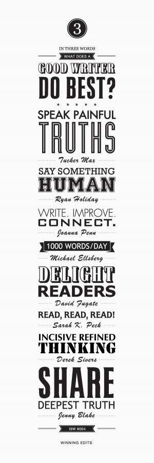 In Three Words: What Does a Good Writer Do Best?