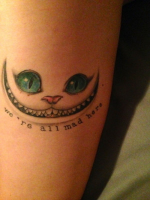 alice in wonderland tattoo were all mad here