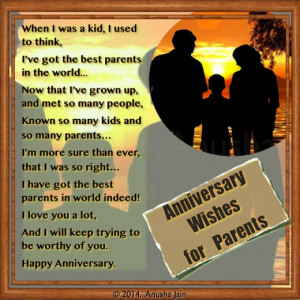 ... Deep Love and Affection for your Parents on their Anniversary