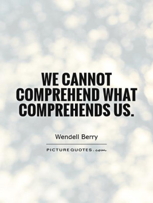 We cannot comprehend what comprehends us. Picture Quote #1