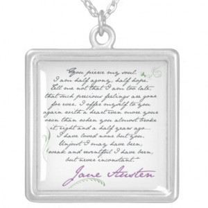 Jane Austen humorous snarky quote Necklaces