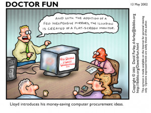 Lloyd introduces his money-saving computer procurement ideas.