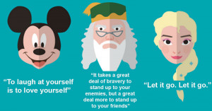 Cartoon Characters Impart Inspirational Quotes