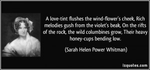 love-tint flushes the wind-flower's cheek, Rich melodies gush from ...