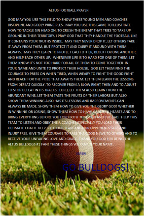 Football Prayer Football prayer