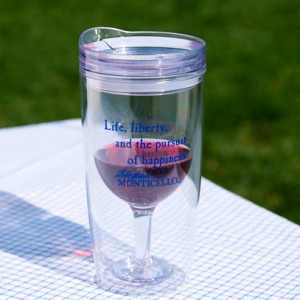 Travel Wine Glass with Liberty Quote