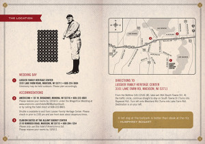 PROGRAM (TICKET) + WEDDING FAVOR (BASEBALL CARDS)