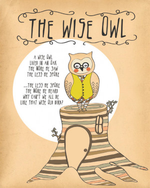 Owl Print, Woodland Decor, Owl Quote Print, Owl Woodland Nursery Rhyme ...
